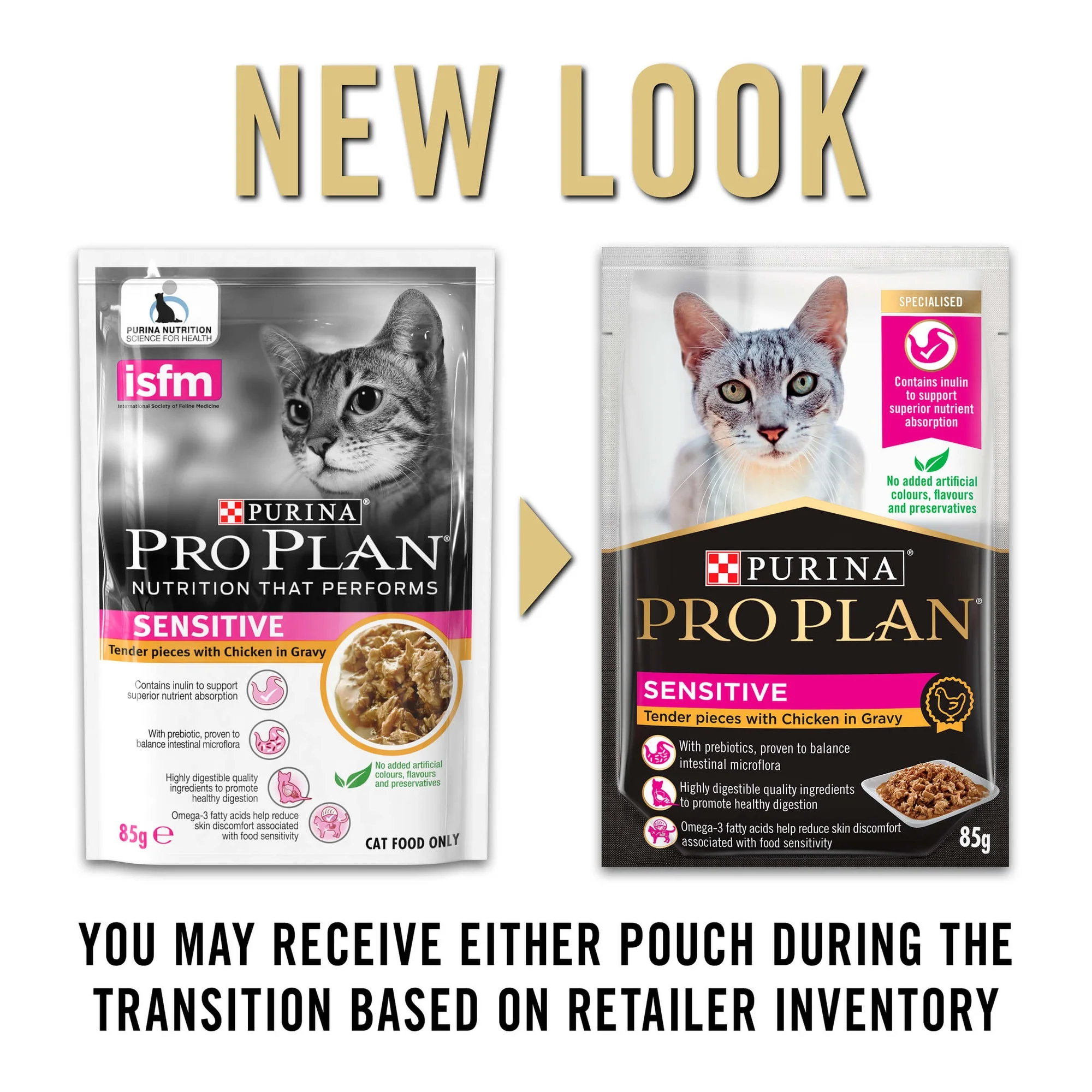 Pro Plan Sensitive Adult Chicken Gravy Pouch Wet Cat Food 85G - Image 21