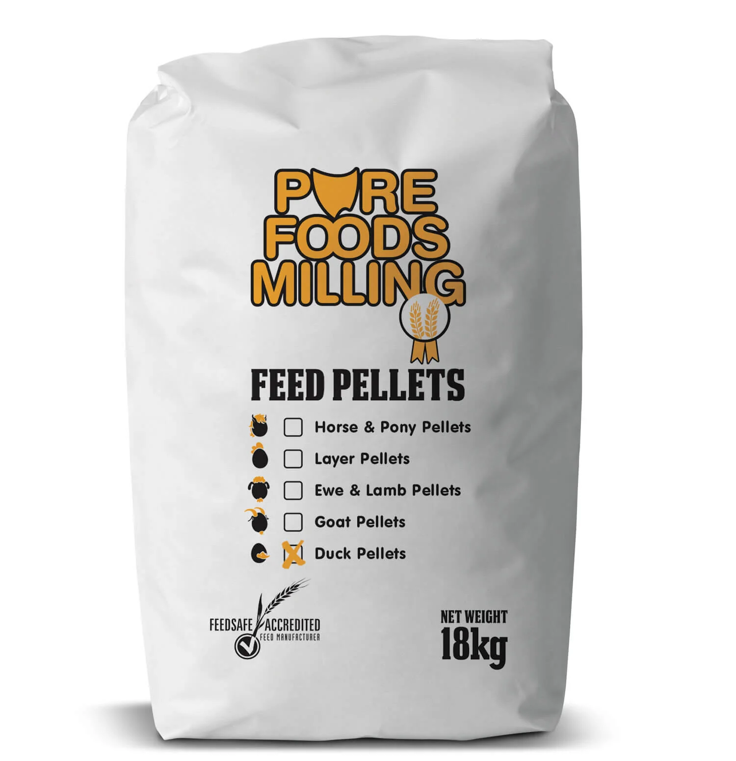Pure Foods Milling Duck Pellets 18kg