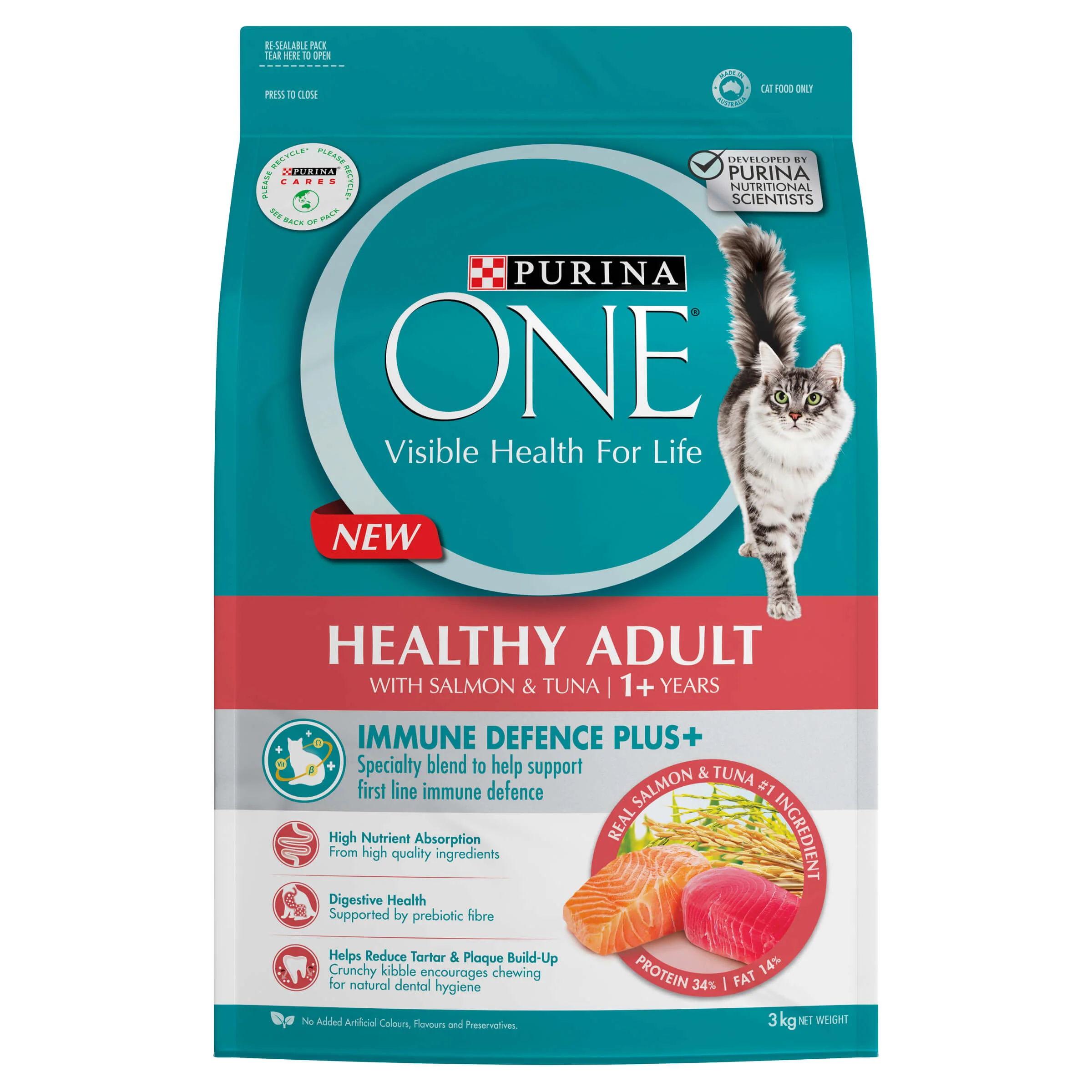 Purina One Adult Salmon and Tuna Dry Cat Food - Image 2