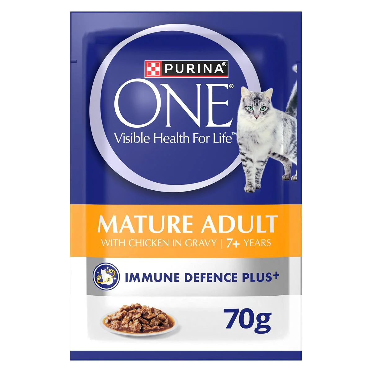 Purina One Senior 7+ Chicken Pouch Wet Cat Food 70g - Image 8
