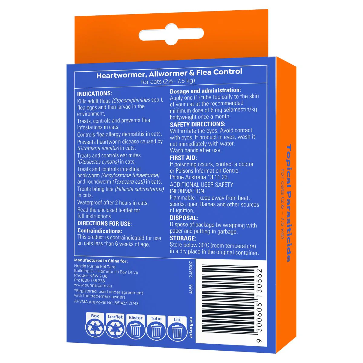 Purina Total Care Heartwormer, Allwormer & Flea Control for Cats 2.6 - 7.5kg - Image 5