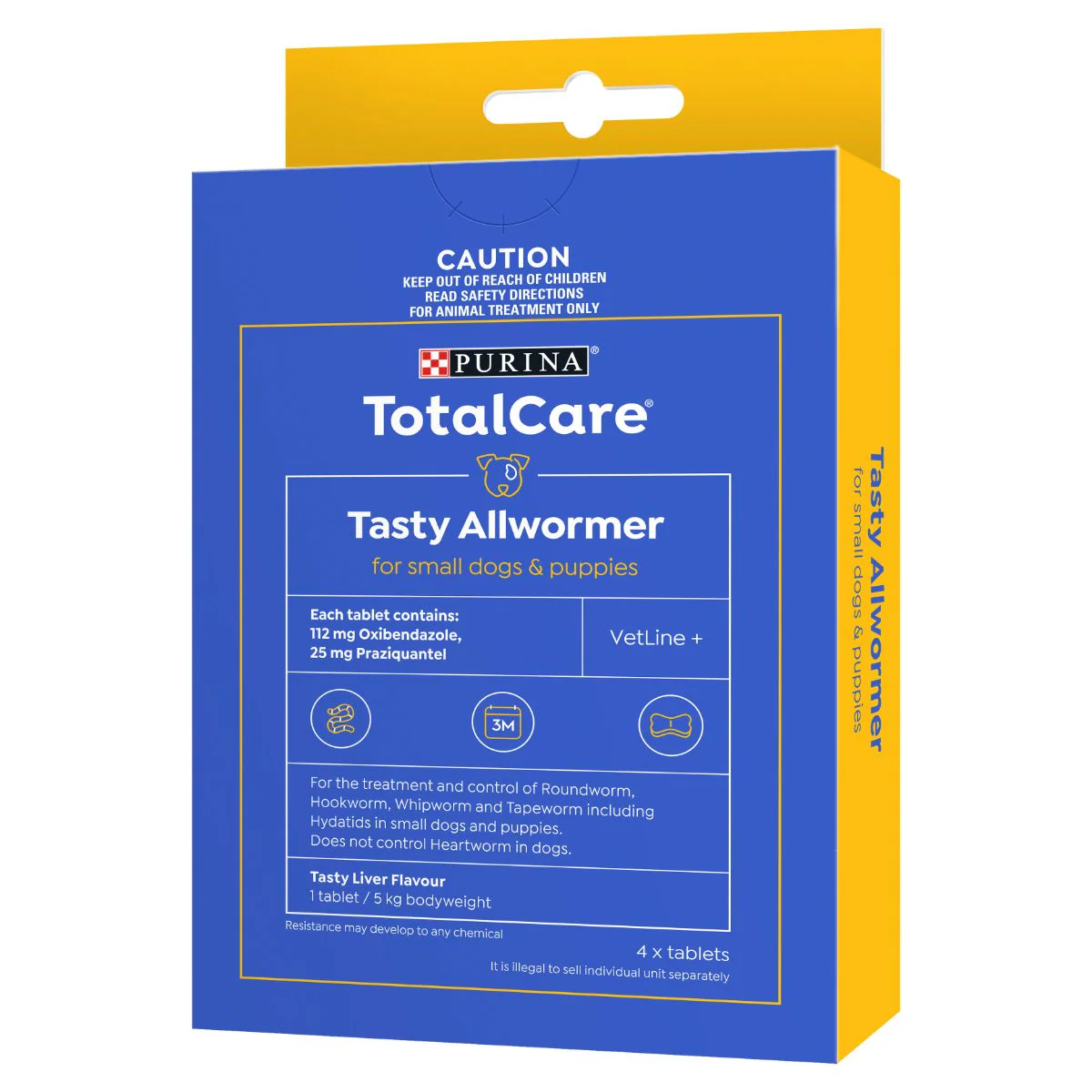 Purina Total Care Tasty Allwormer For Small Dogs & Puppies Liver Flavour 4 Tablets - Image 4