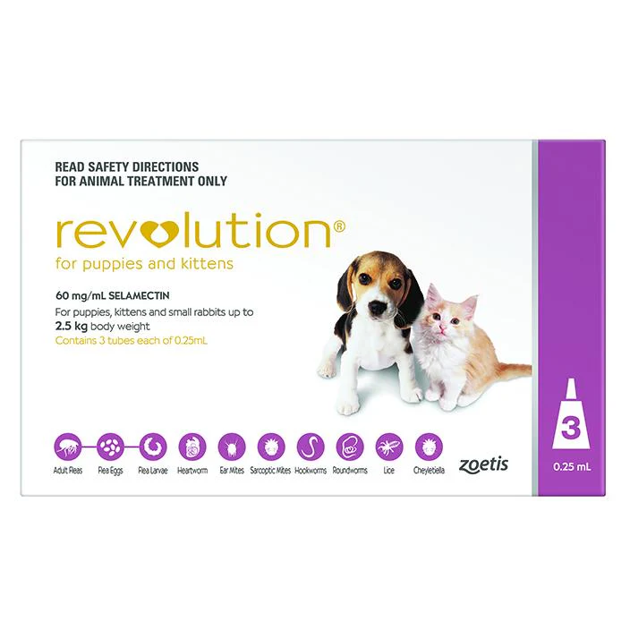 Revolution Pink Spot-On Flea & Worming Treatment For Puppies & Kittens <2.5kg 3pk - Image 2