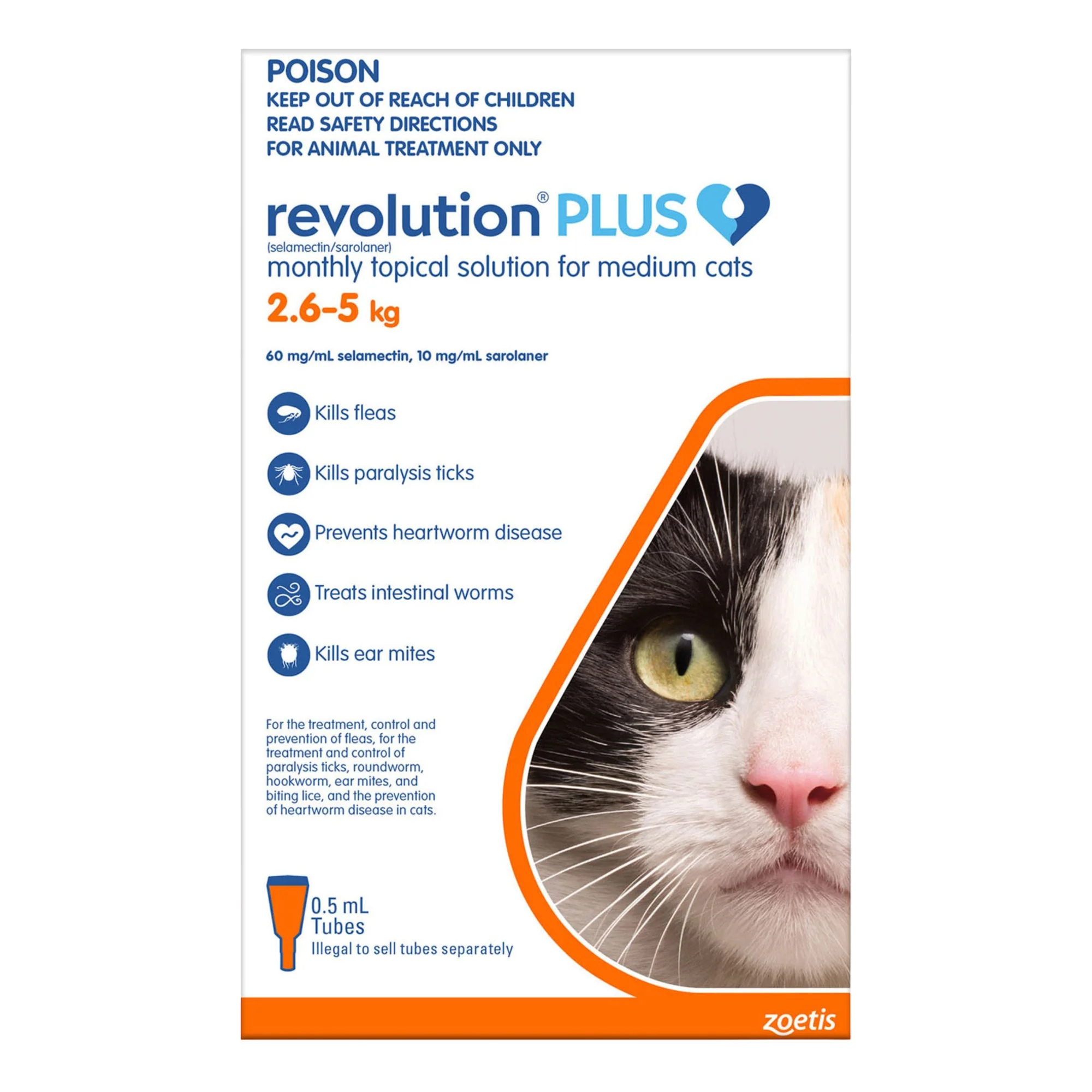 Revolution Plus Flea & Tick Treatment 2.5-5kg Cat - Image 2