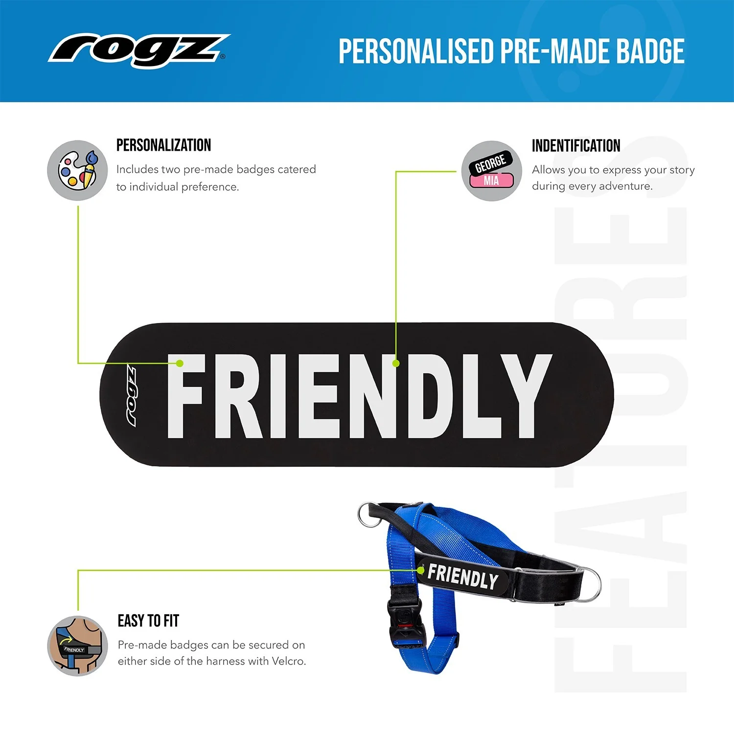Rogz Personalised Pre-Made Badge Large - Image 21