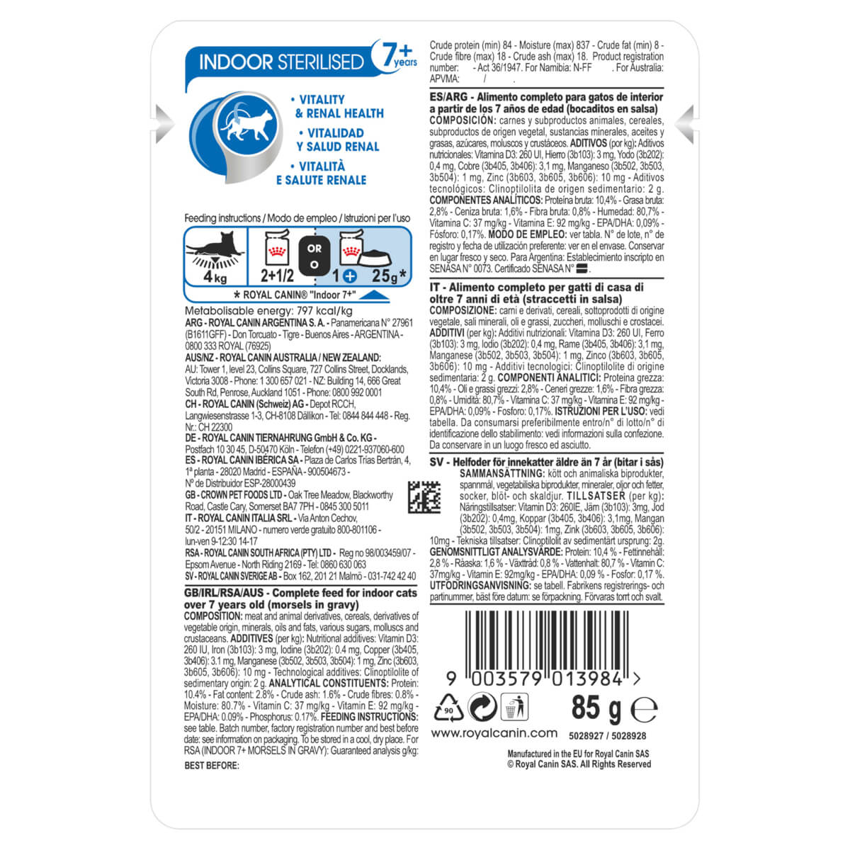 Royal Canin Indoor 7+ Adult Gravy Wet Cat Food - Image 2