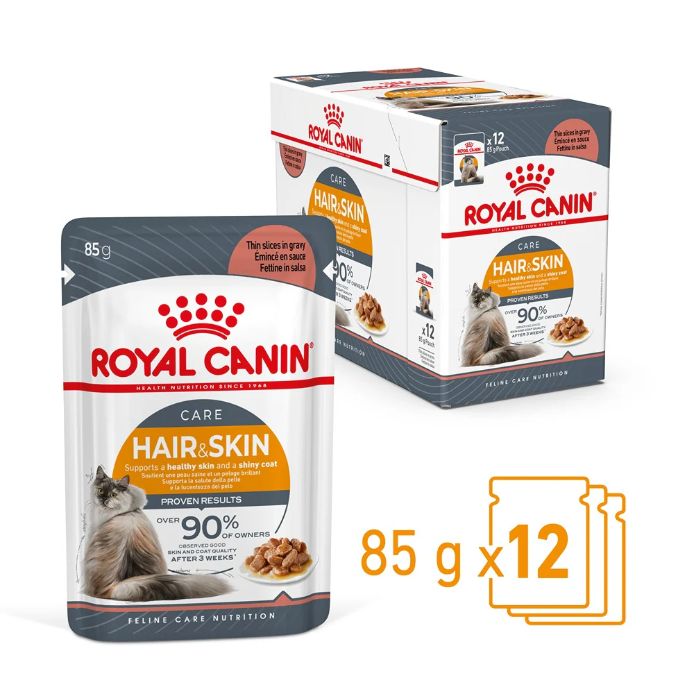 Royal Canin Hair & Skin Gravy Adult Wet Cat Food - Image 4
