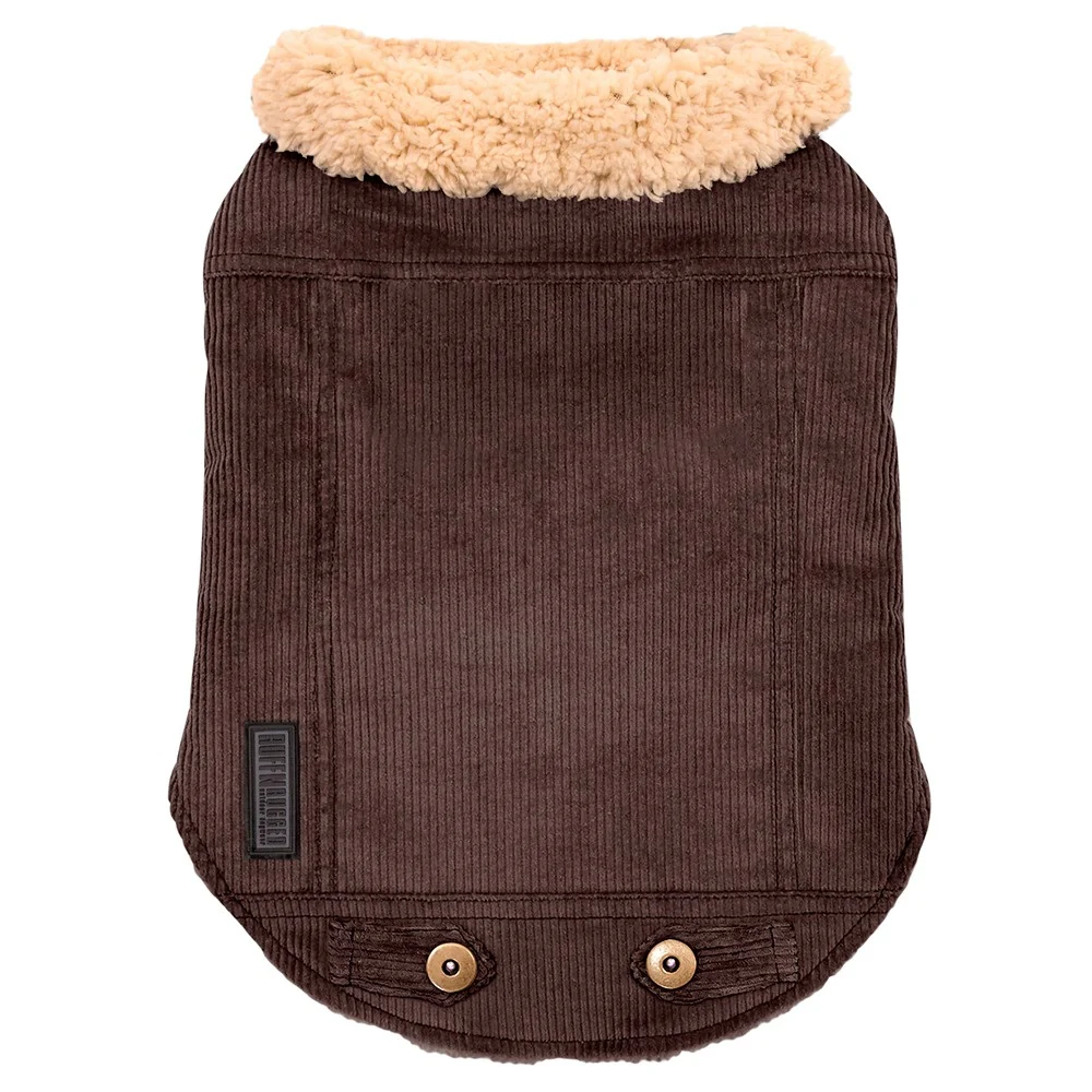 Ruff n Rugged Corduroy Dog Jacket Chocolate Brown