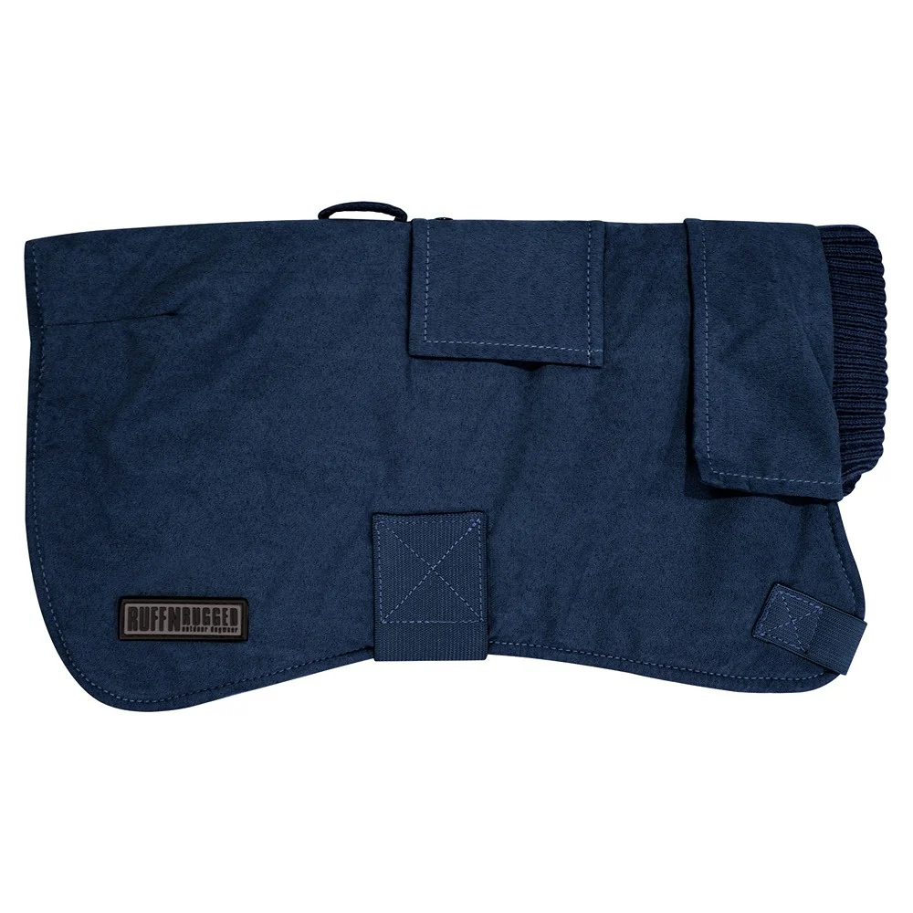 Ruff N Rugged Suedette Trench Coat Cadet Navy - Image 8