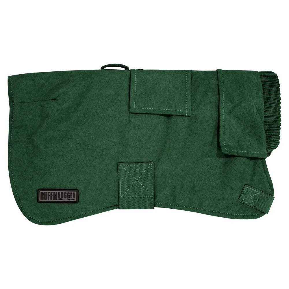 Ruff n Rugged Suedette Trench Dog Coat Moss - Image 3