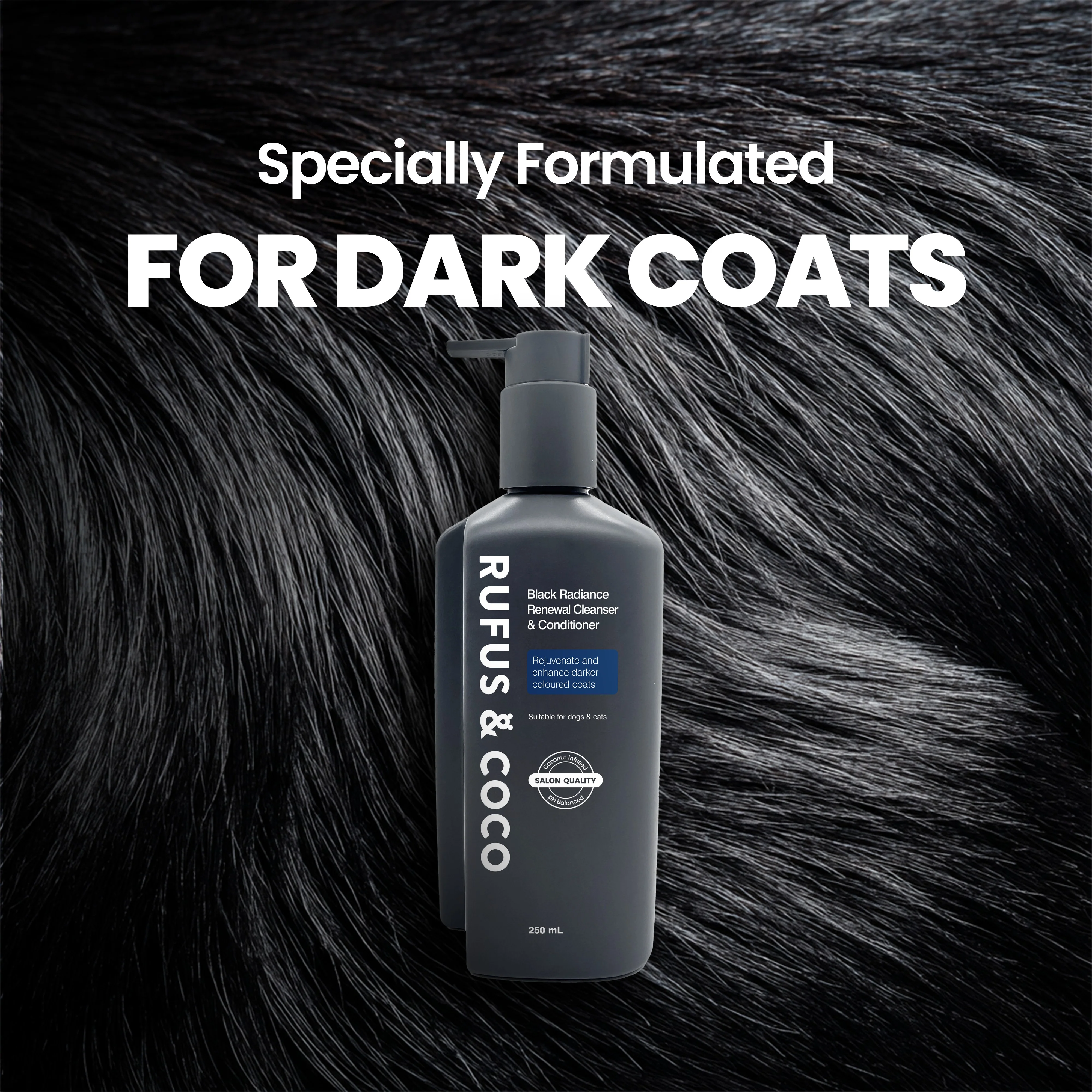 Rufus & Coco Black Radiance Renewal Dark Coloured Coat Pet Cleanser & Conditioner - Image 4