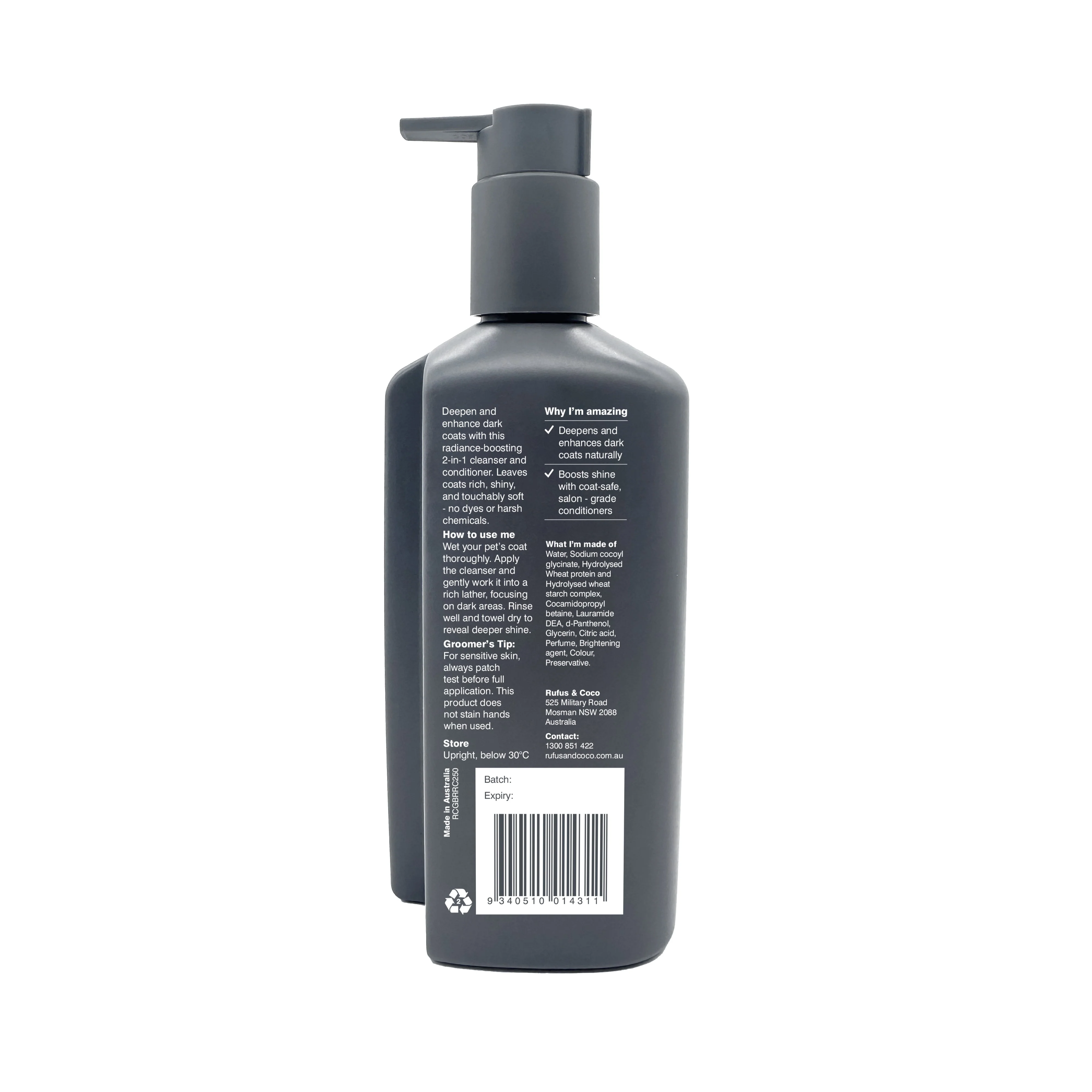 Rufus & Coco Black Radiance Renewal Dark Coloured Coat Pet Cleanser & Conditioner - Image 7