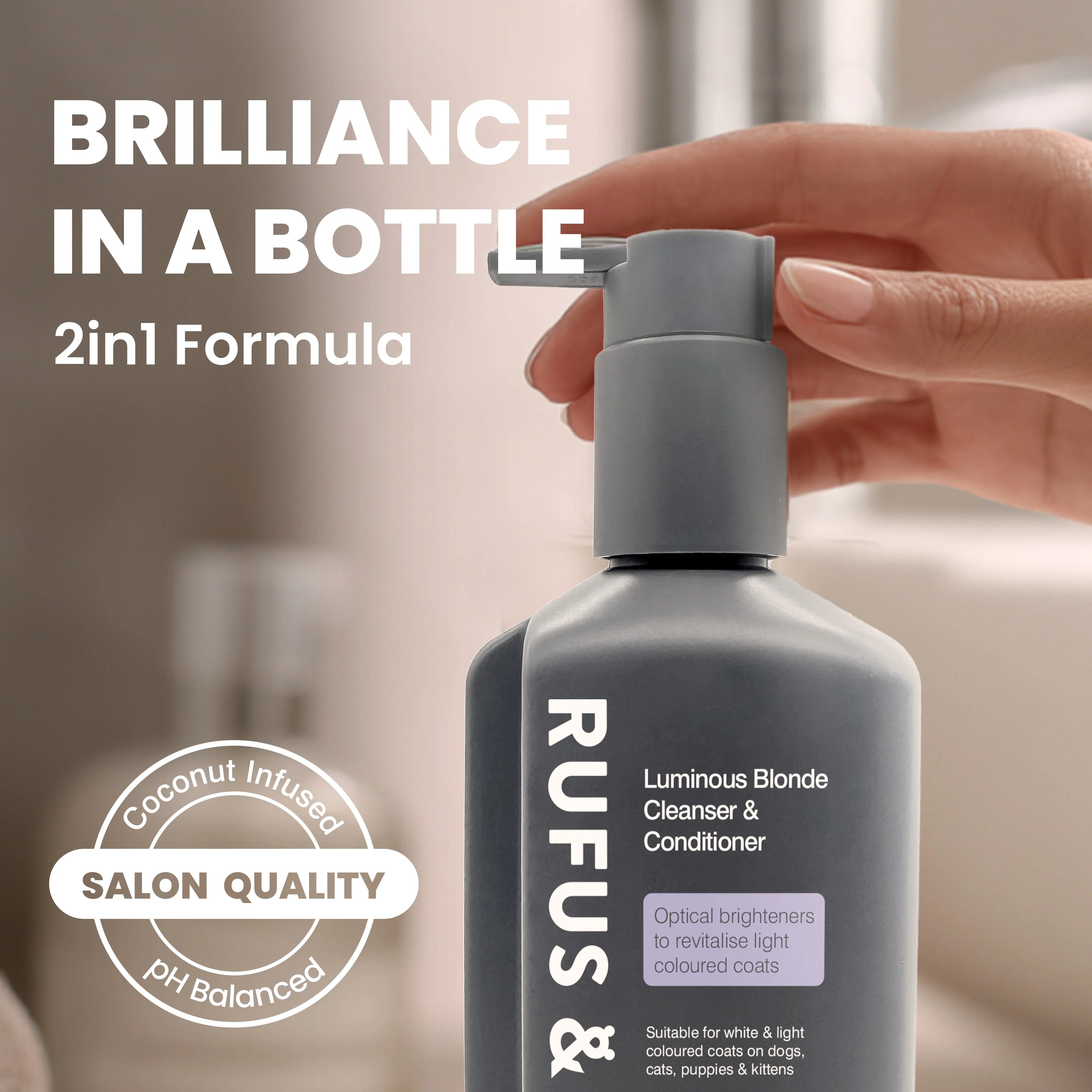 Rufus & Coco Luminous Blonde Light Coloured Coat Pet Cleanser & Conditioner - Image 3