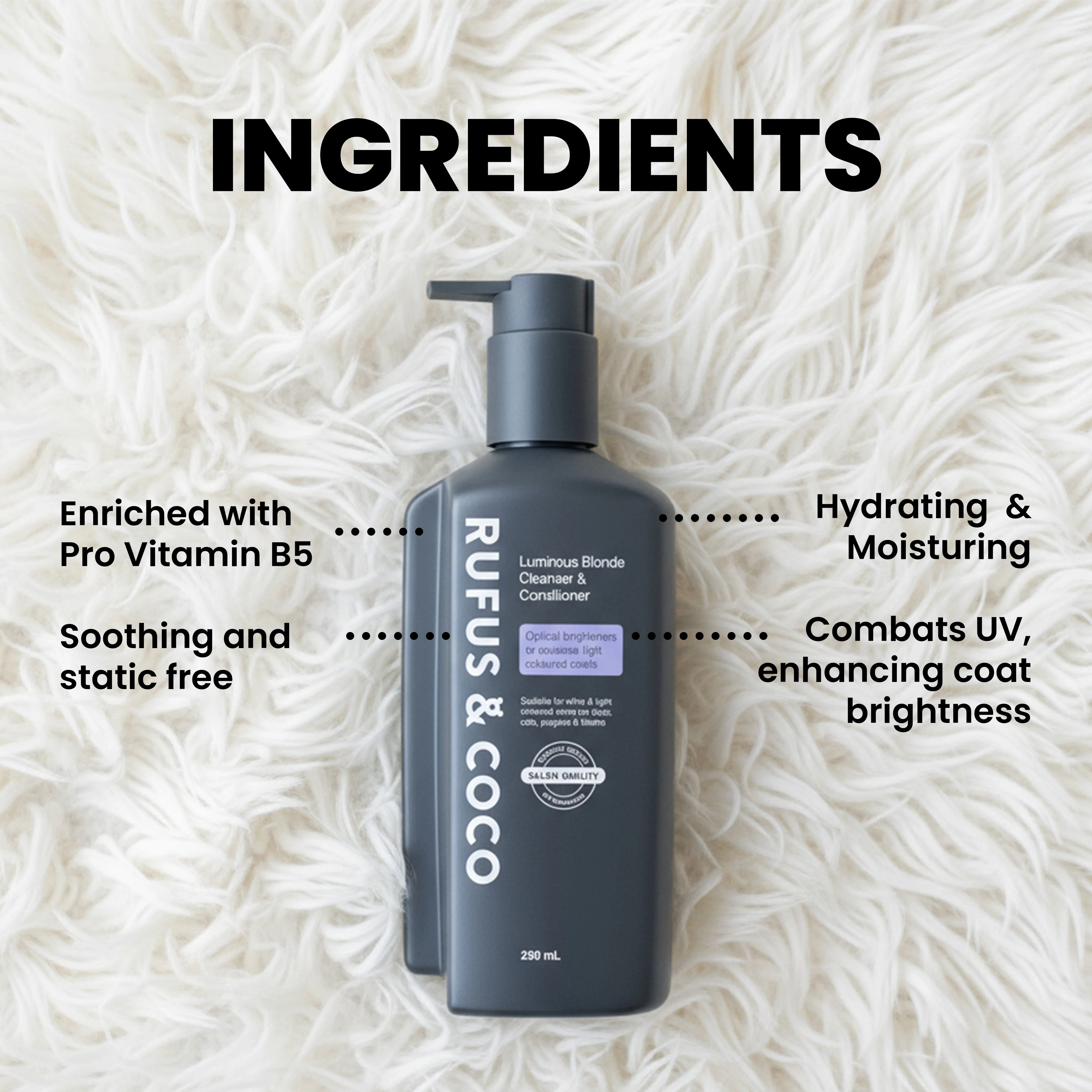 Rufus & Coco Luminous Blonde Light Coloured Coat Pet Cleanser & Conditioner - Image 4
