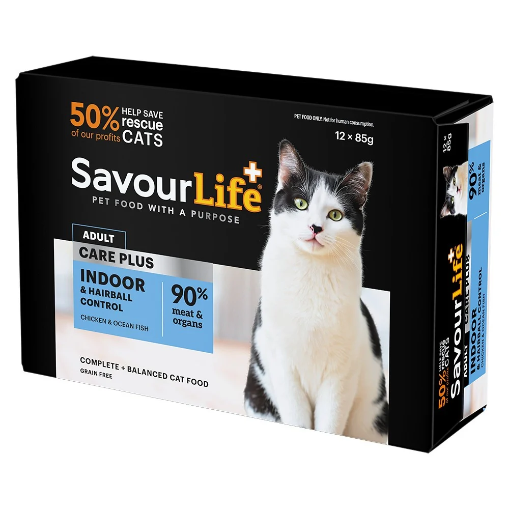 SavourLife Adult Indoor & Hairball Control Chicken & Ocean Fish Pate Wet Cat Food - Image 9