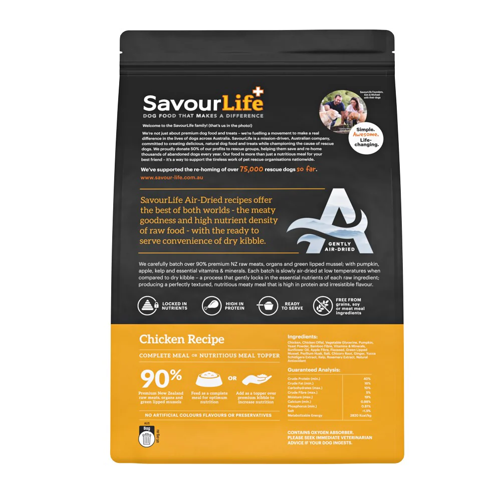 SavourLife Air Dried Adult Chicken Recipe Dry Dog Food - Image 2