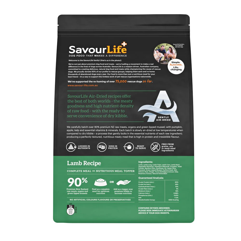 SavourLife Air Dried Adult Lamb Recipe Dry Dog Food - Image 2