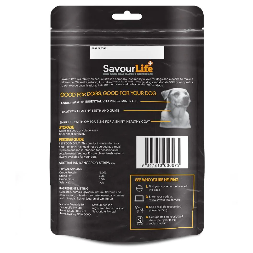 Savourlife Australian Kangaroo Strips Dog Treats 165G - Image 2