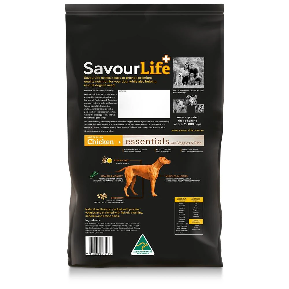 Savourlife Essentials Adult Australian Chicken Dry Dog Food - Image 3