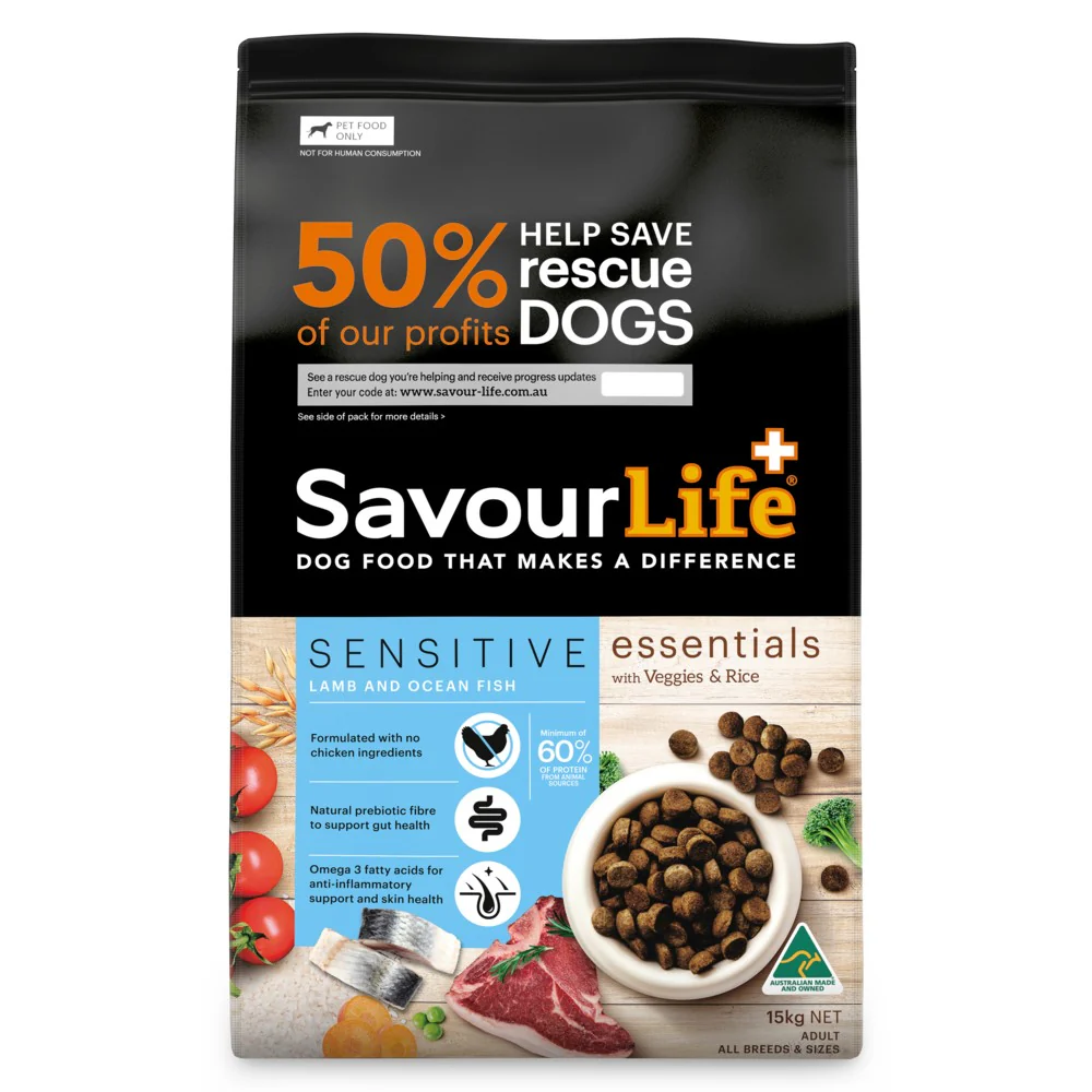 SavourLife Essentials Adult Sensitive Lamb & Ocean Fish Dry Dog Food - Image 2