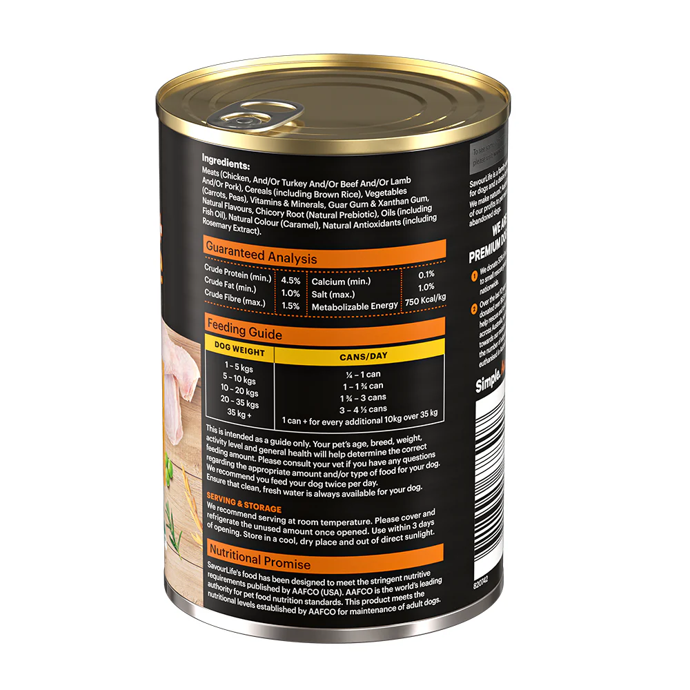 SavourLife Essentials Chicken with Vegetables & Rice Wet Dog Food 400g - Image 4