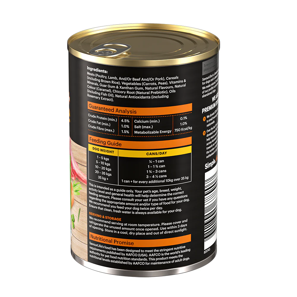 SavourLife Essentials Lamb with Vegetables & Rice Wet Dog Food 400g - Image 2