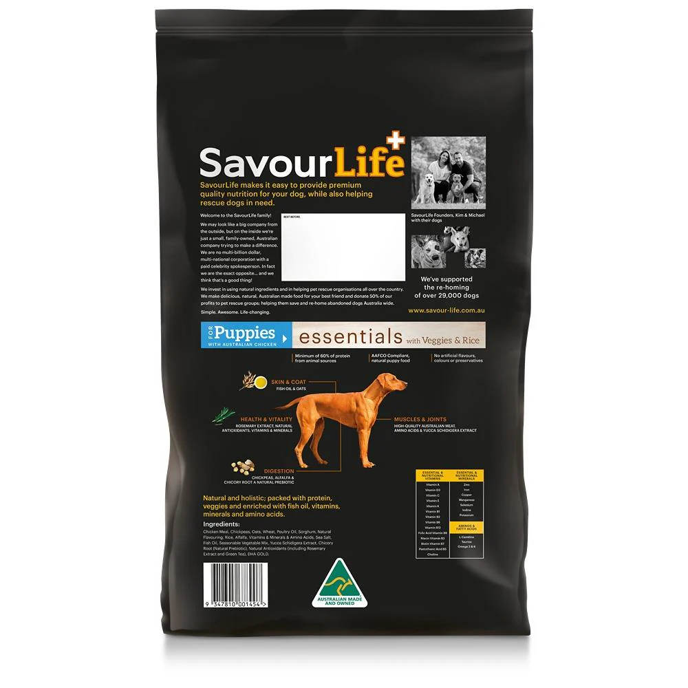 Savourlife Essentials Puppy Australian Chicken Dry Dog Food - Image 3