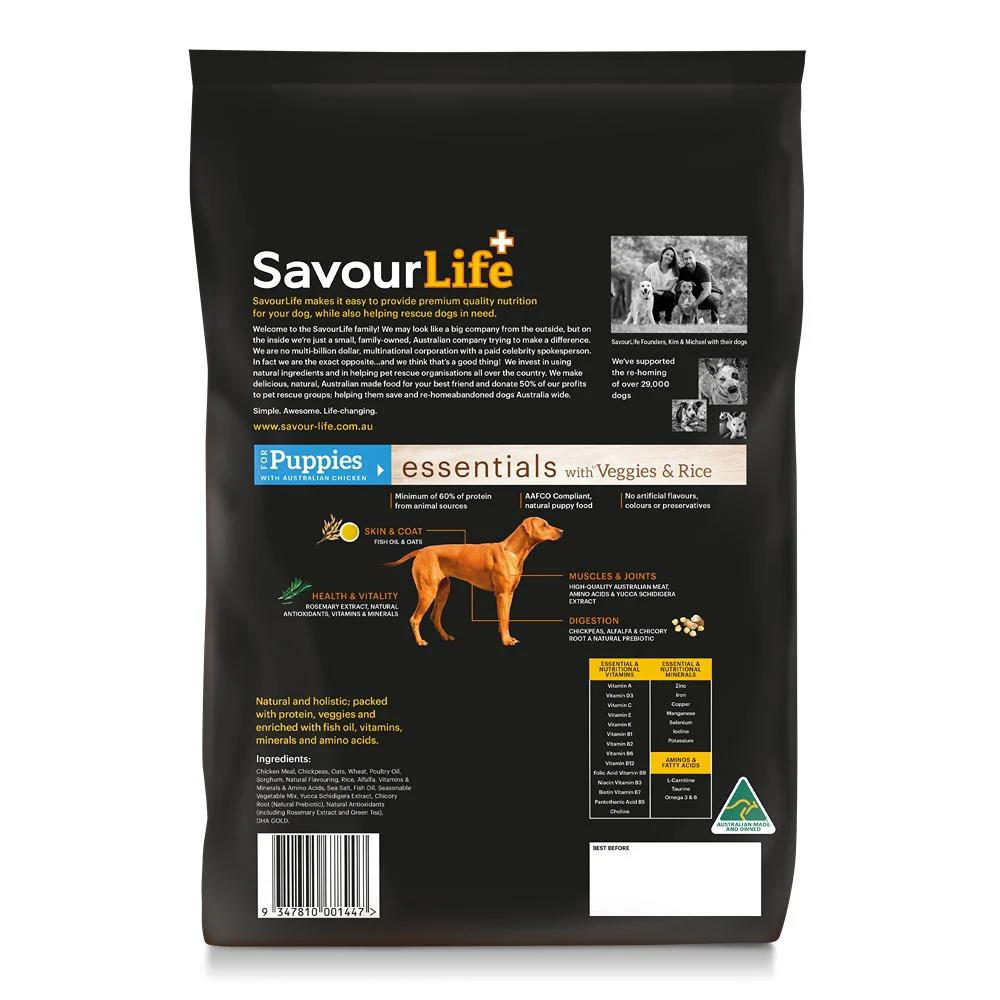 Savourlife Essentials Puppy Australian Chicken Dry Dog Food - Image 4