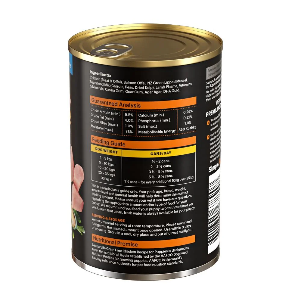 SavourLife Grain Free Puppy Chicken Recipe Wet Dog Food 375g - Image 6