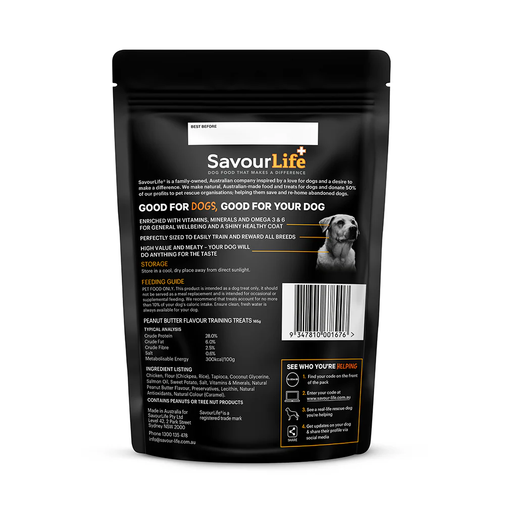 SavourLife Peanut Butter Training Dog Treats 165g - Image 2