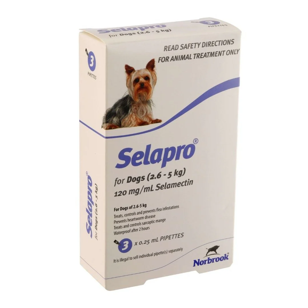 Selapro Small Breed 2.6-5kg Flea & Worming Spot-On Dog Treatment - Image 4