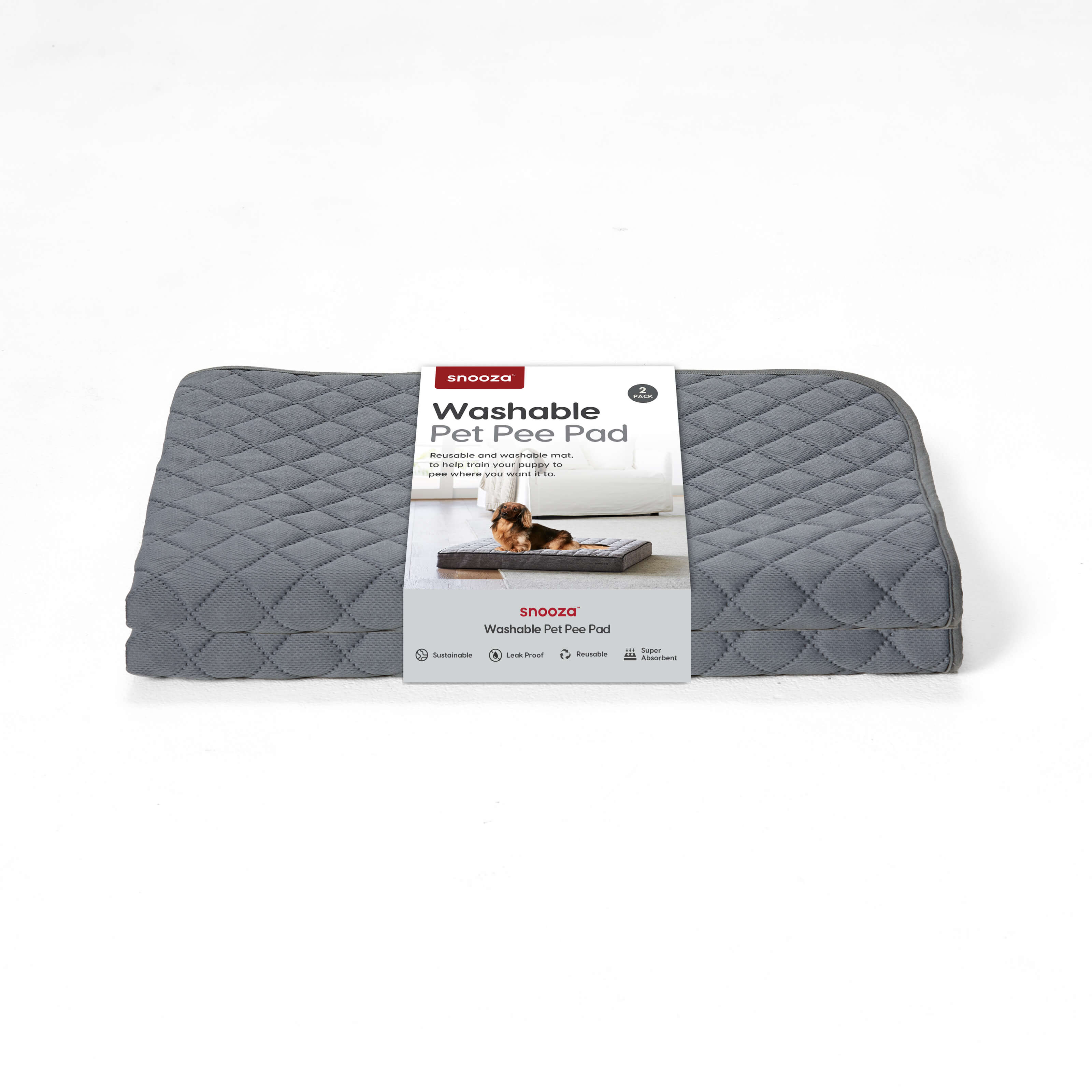 Snooza Washable Pee Pad Dark Grey 2pk - Image 14