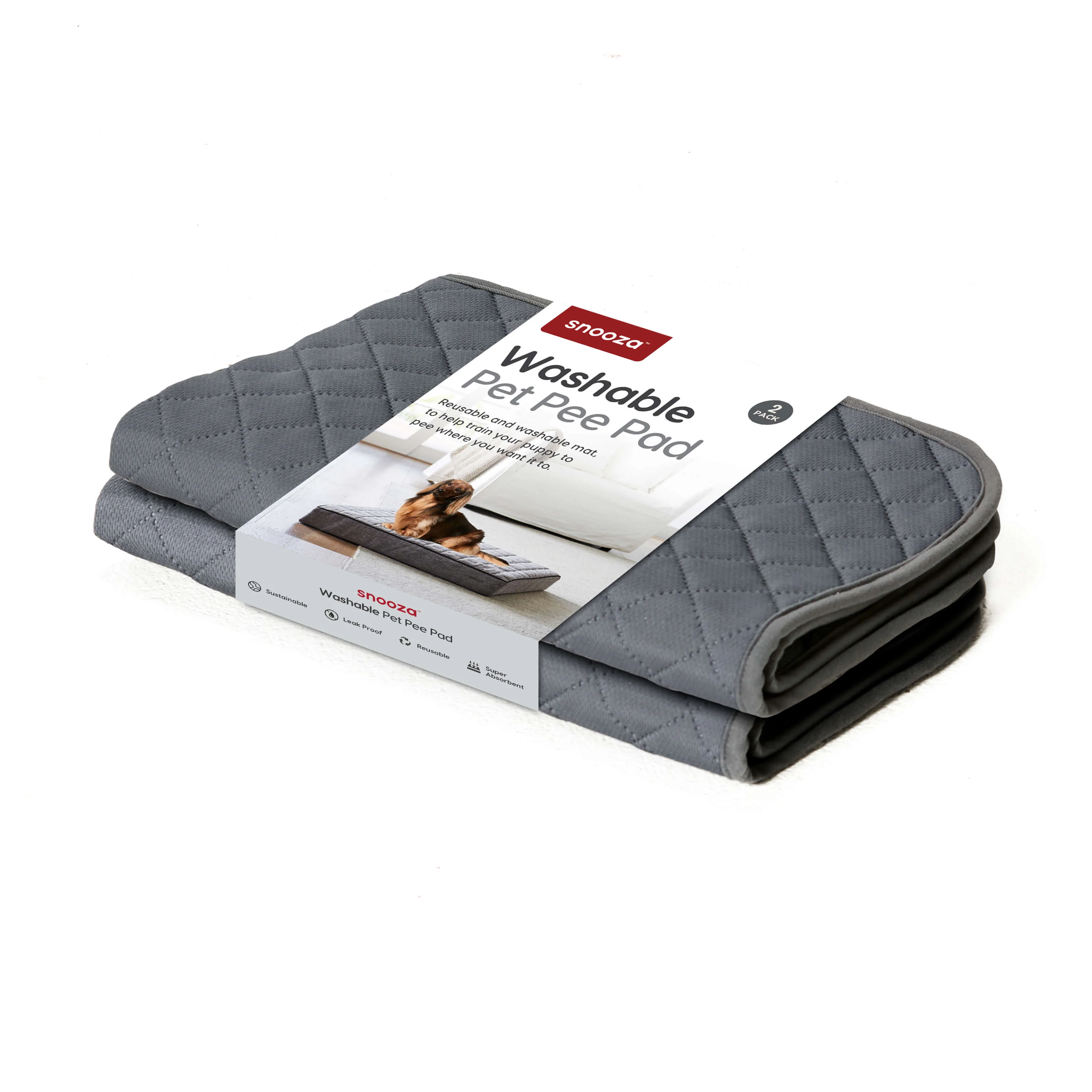 Snooza Washable Pee Pad Dark Grey 2pk - Image 15