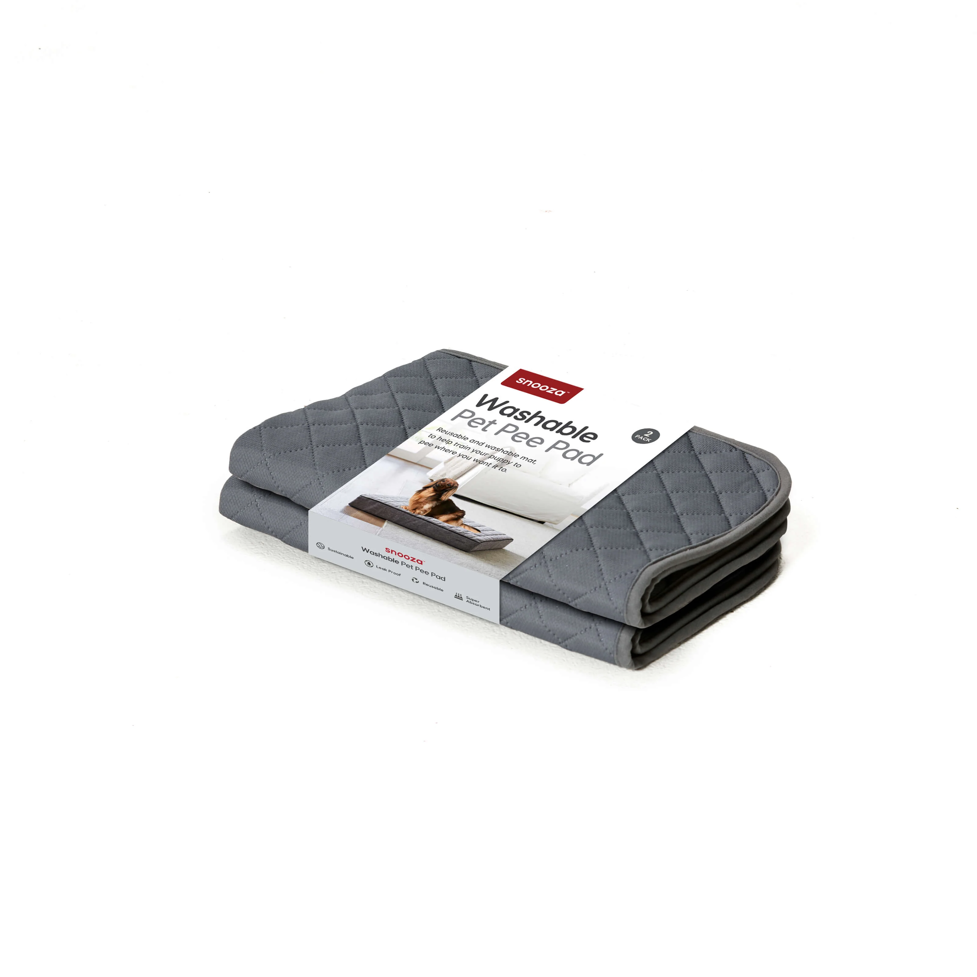 Snooza Washable Pee Pad Dark Grey 2pk - Image 2