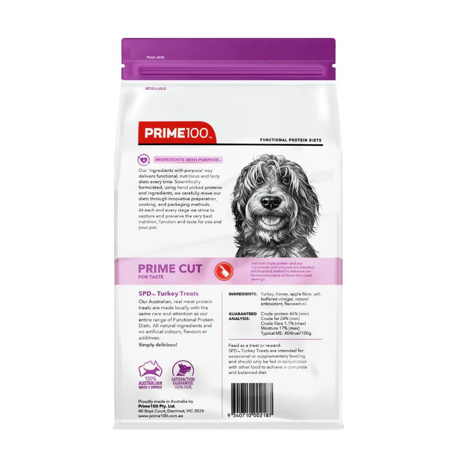 Prime100 SPD Prime Cut Turkey Dog Treats 100g - Image 3