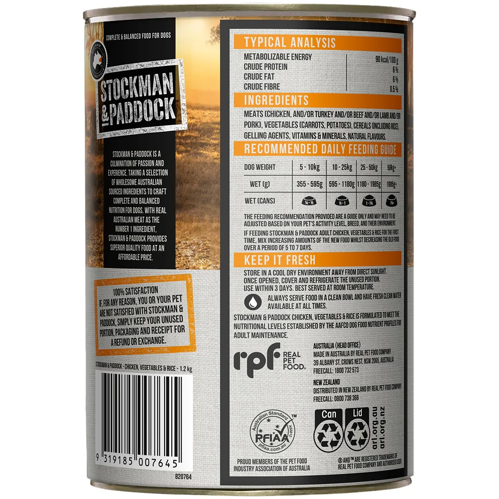 Stockman & Paddock Adult Dog Chicken with Vegetables & Rice Wet Dog Food - Image 5