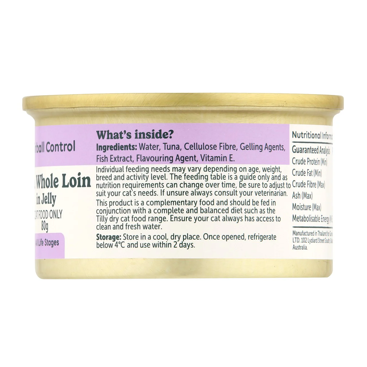 Tilly Functional Formula Hairball Control Tuna in Jelly Wet Cat Food 80g - Image 2