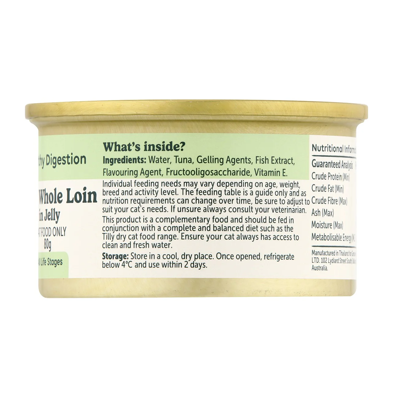 Tilly Functional Formula Healthy Digestion Tuna in Jelly Wet Cat Food 80g - Image 2