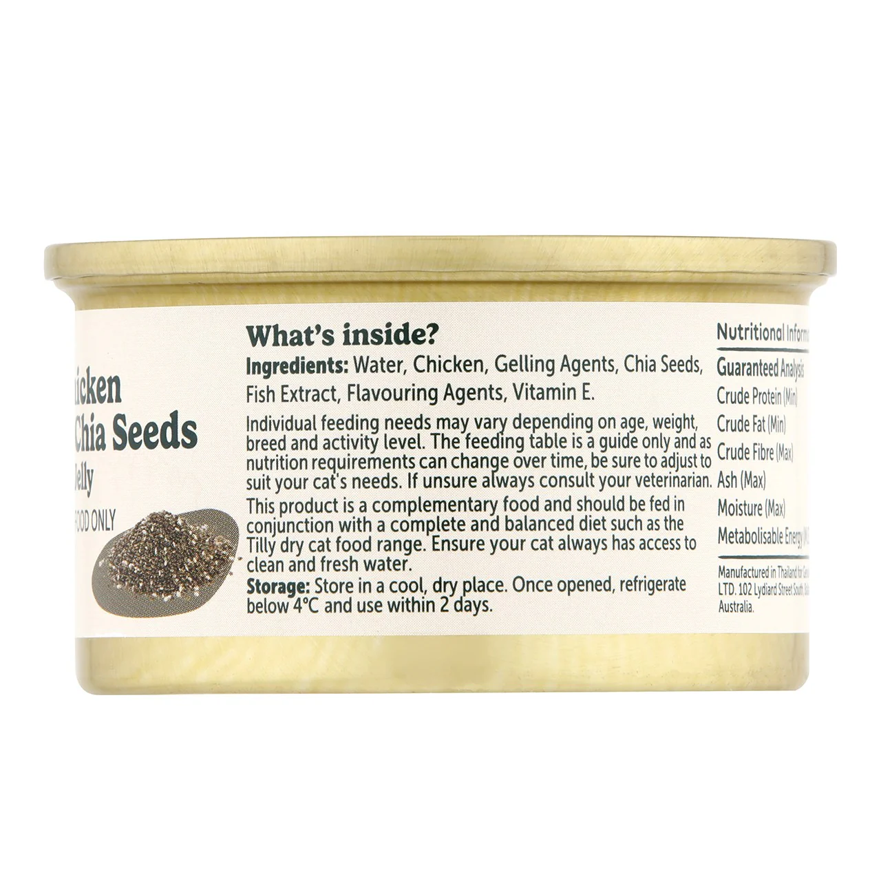 Tilly Indulgent Meals Chicken & Chia Seeds in Jelly Wet Cat Food 80g - Image 2