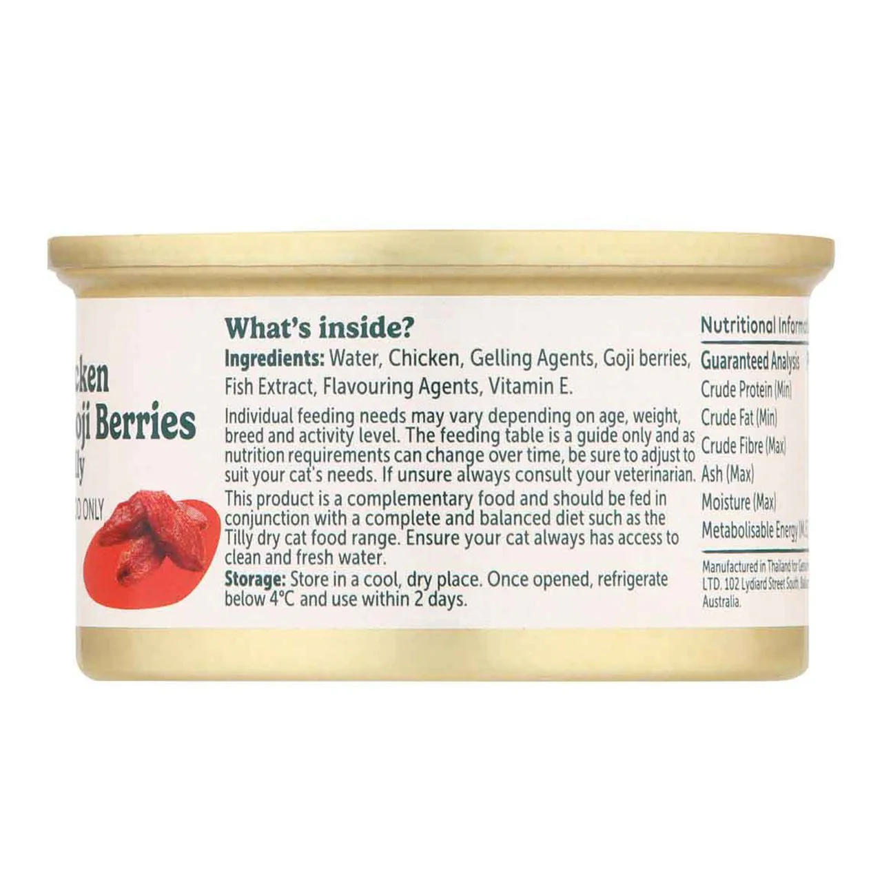 Tilly Indulgent Meals Chicken & Goji Berries in Jelly Wet Cat Food 80g - Image 3