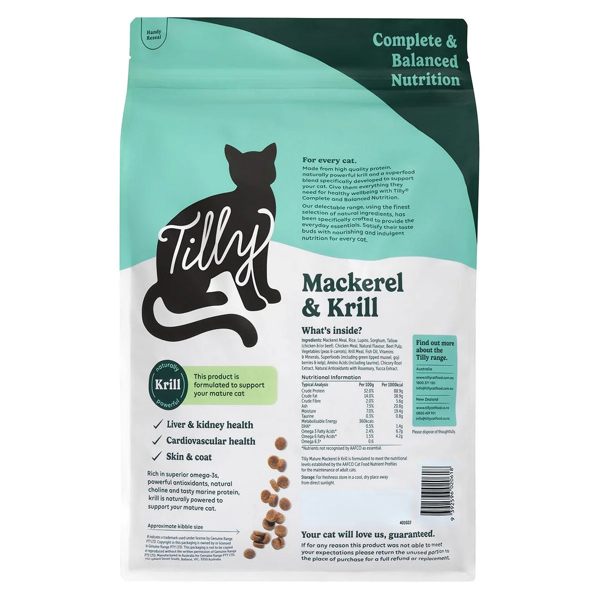 Tilly Mature Mackerel & Krill Dry Cat Food - Image 3