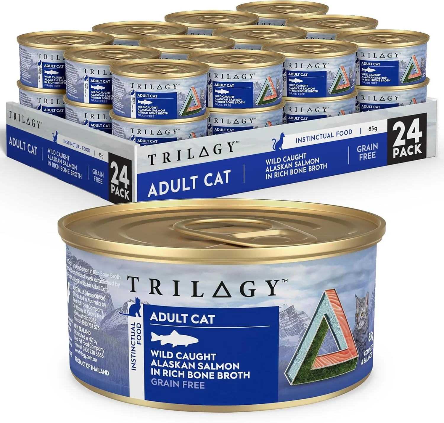 Trilogy Adult Wild Alaskan Salmon in Bone Broth Wet Cat Food - Image 2