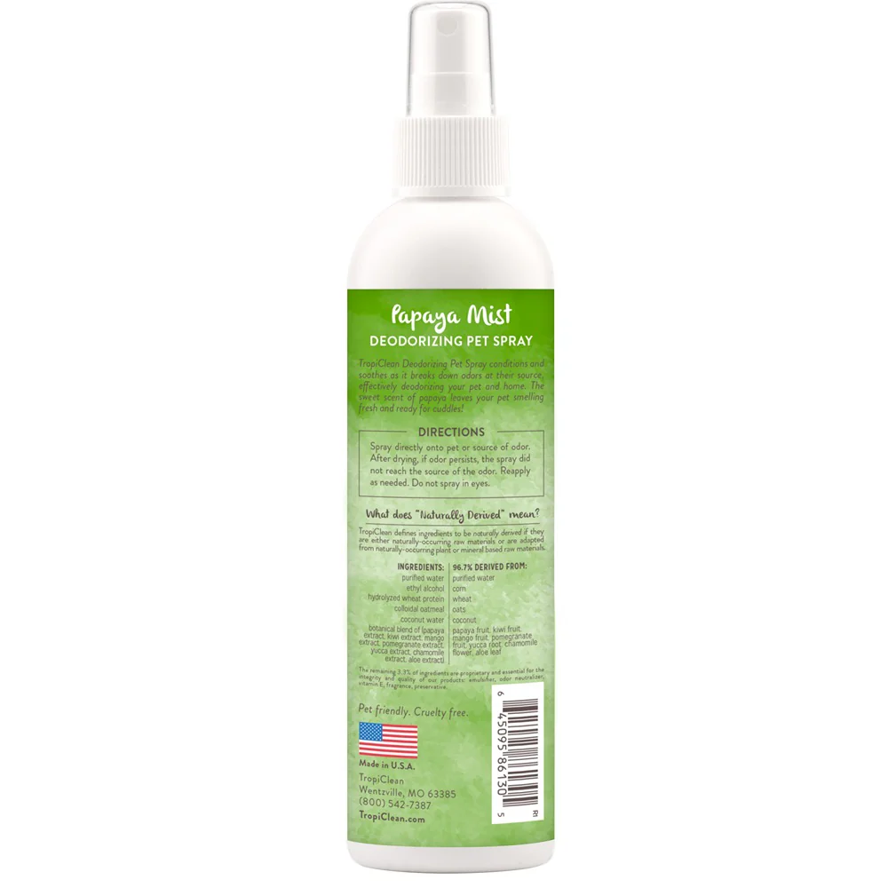 TropiClean Deodorizing Spray Papaya Mist 236mL - Image 4