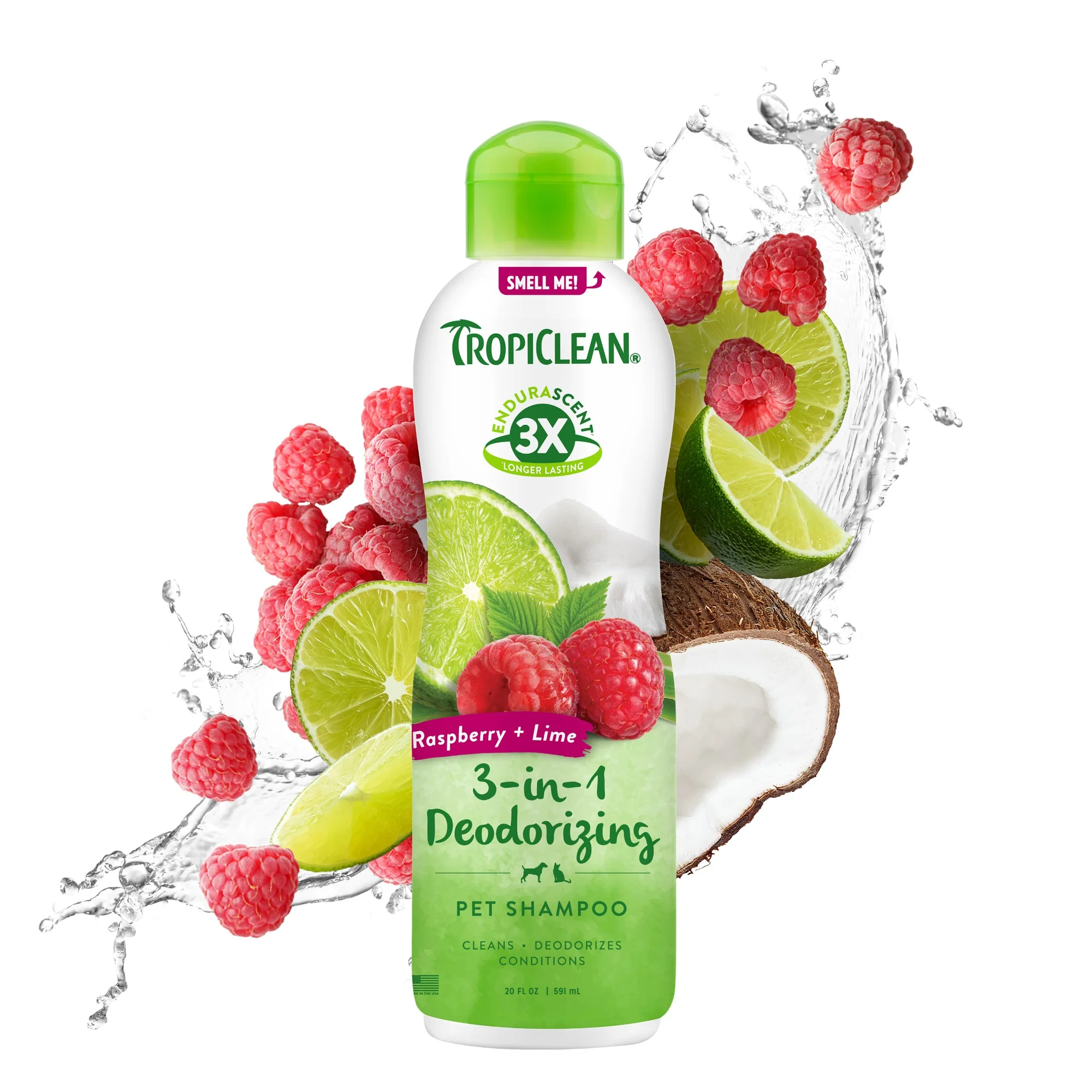 TropiClean EnduraScent Pet Shampoo Raspberry Lime - Image 3
