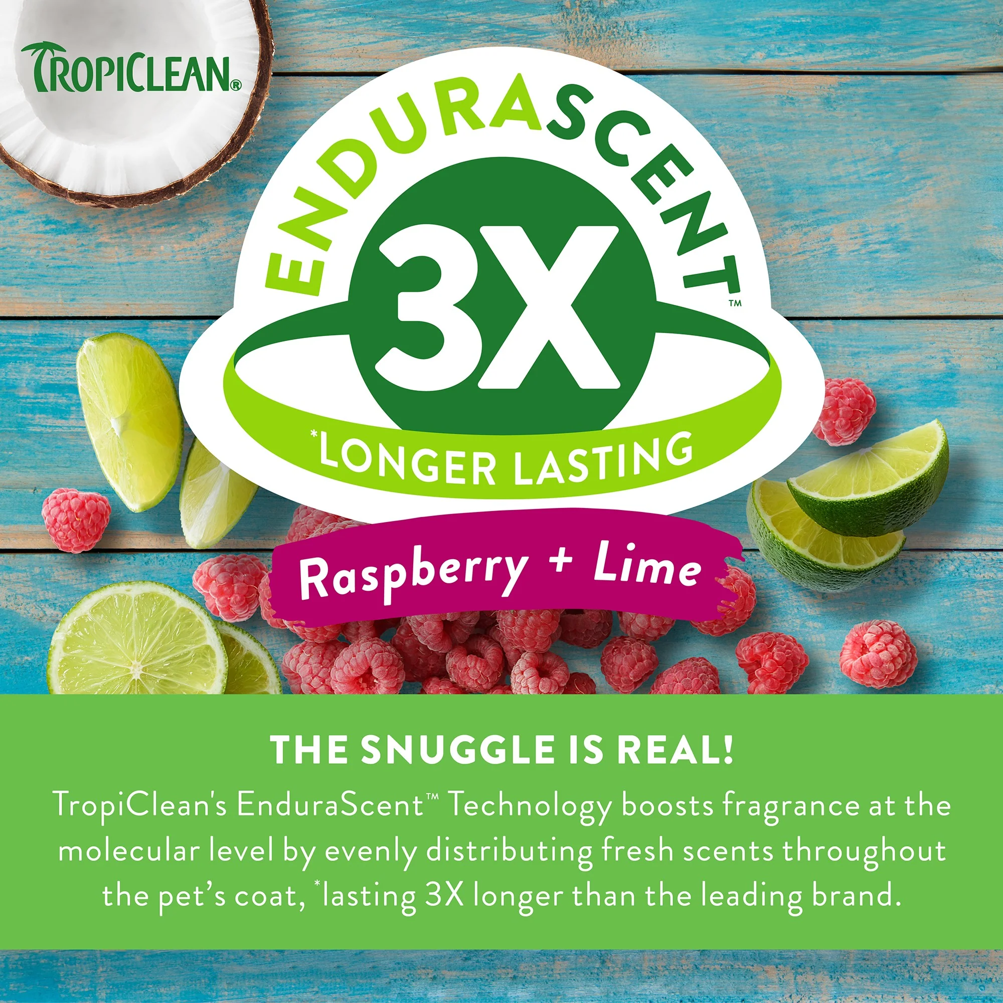 TropiClean EnduraScent Pet Shampoo Raspberry Lime - Image 4