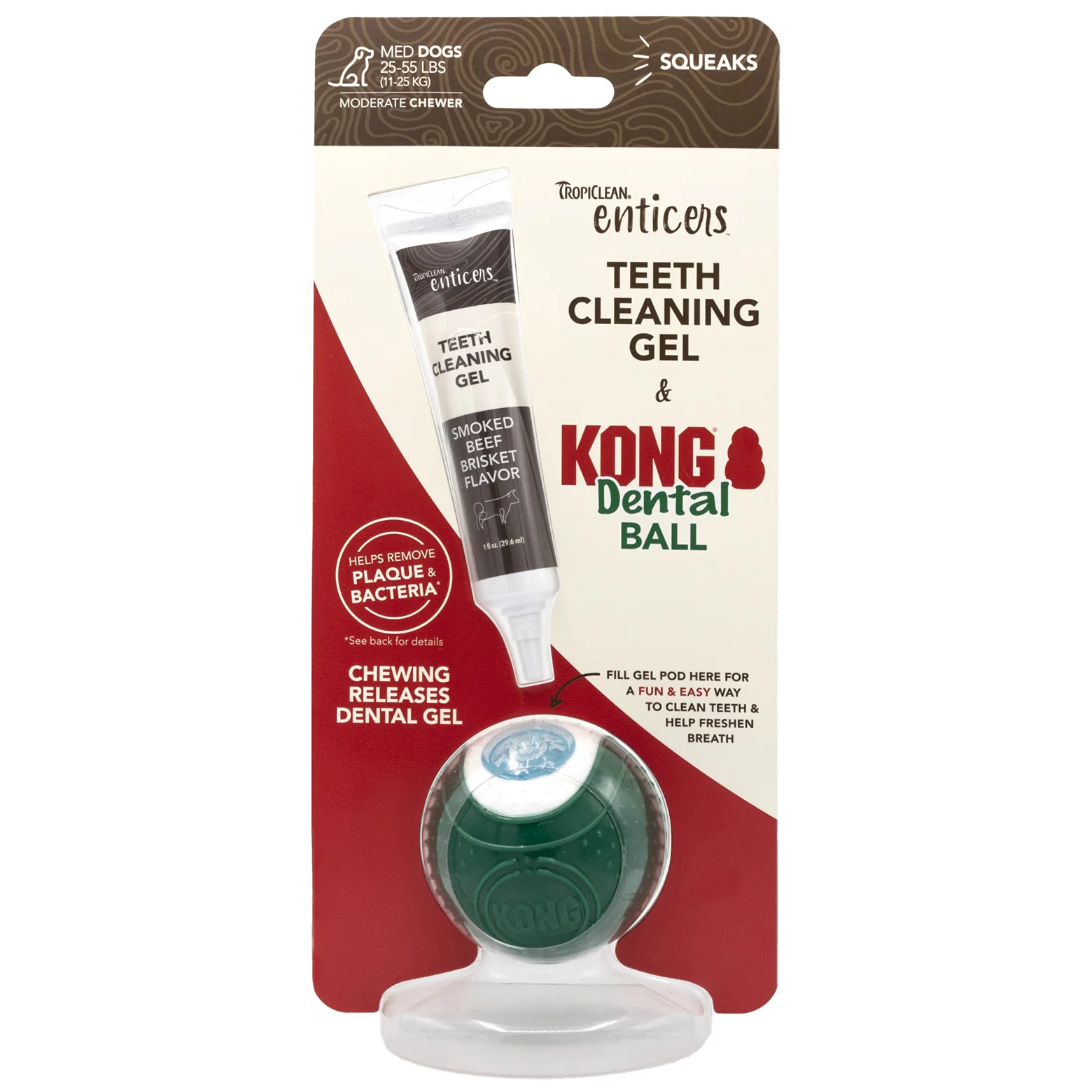 TropiClean Enticers Kong Dental Ball & Smoked Beef Brisket Gel - Image 14