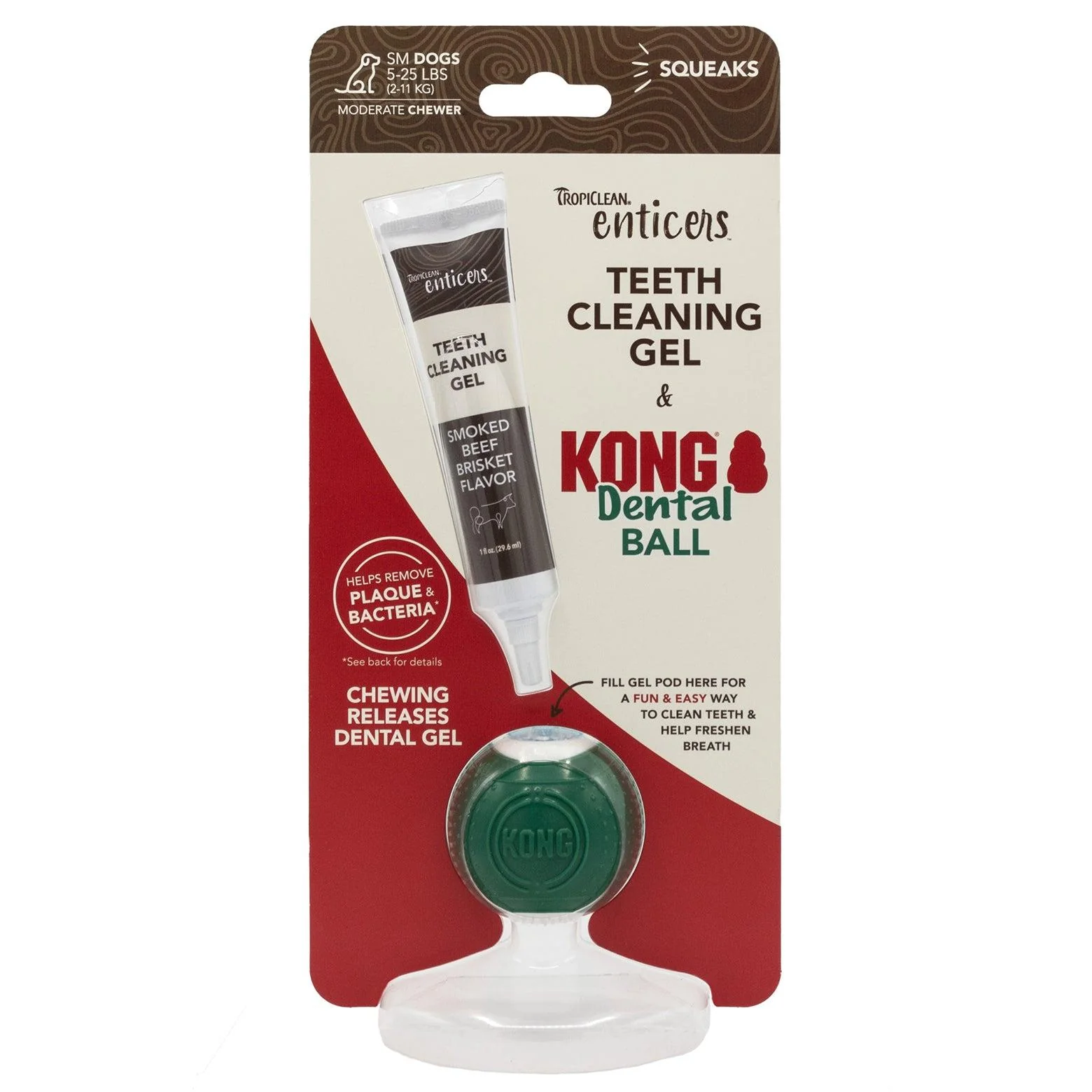 TropiClean Enticers Kong Dental Ball & Smoked Beef Brisket Gel - Image 18