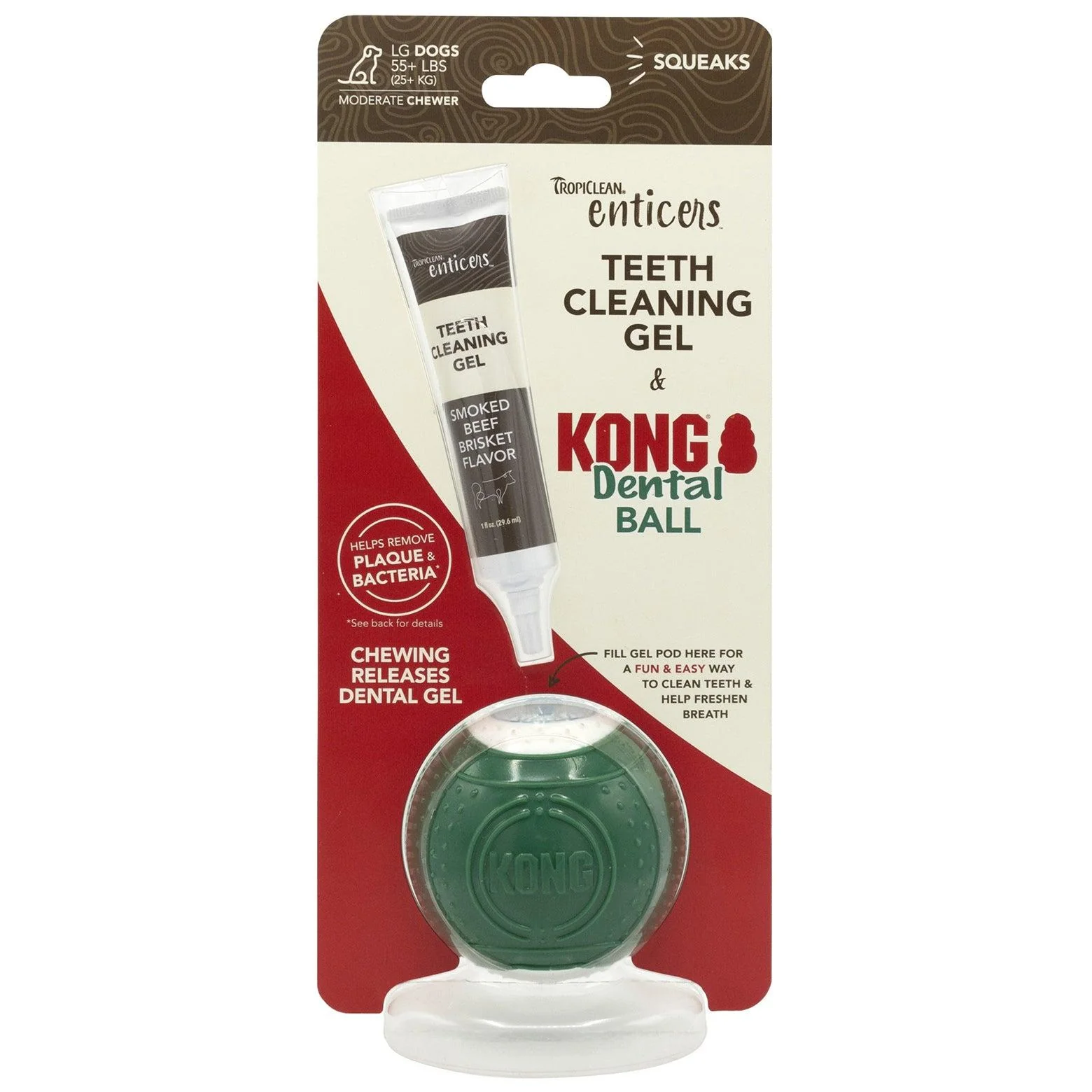 TropiClean Enticers Kong Dental Ball & Smoked Beef Brisket Gel - Image 64