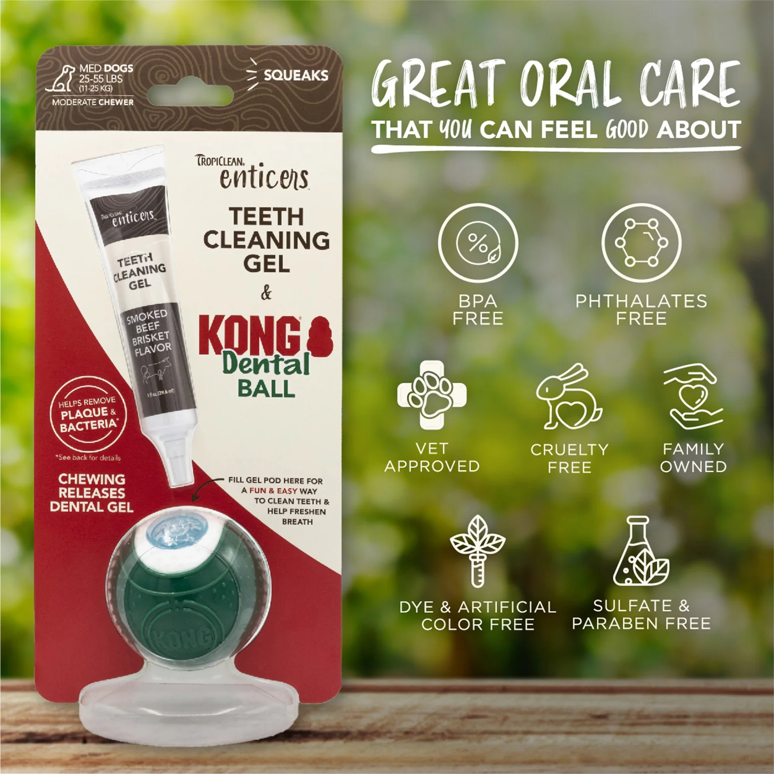 TropiClean Enticers Kong Dental Ball & Smoked Beef Brisket Gel - Image 9