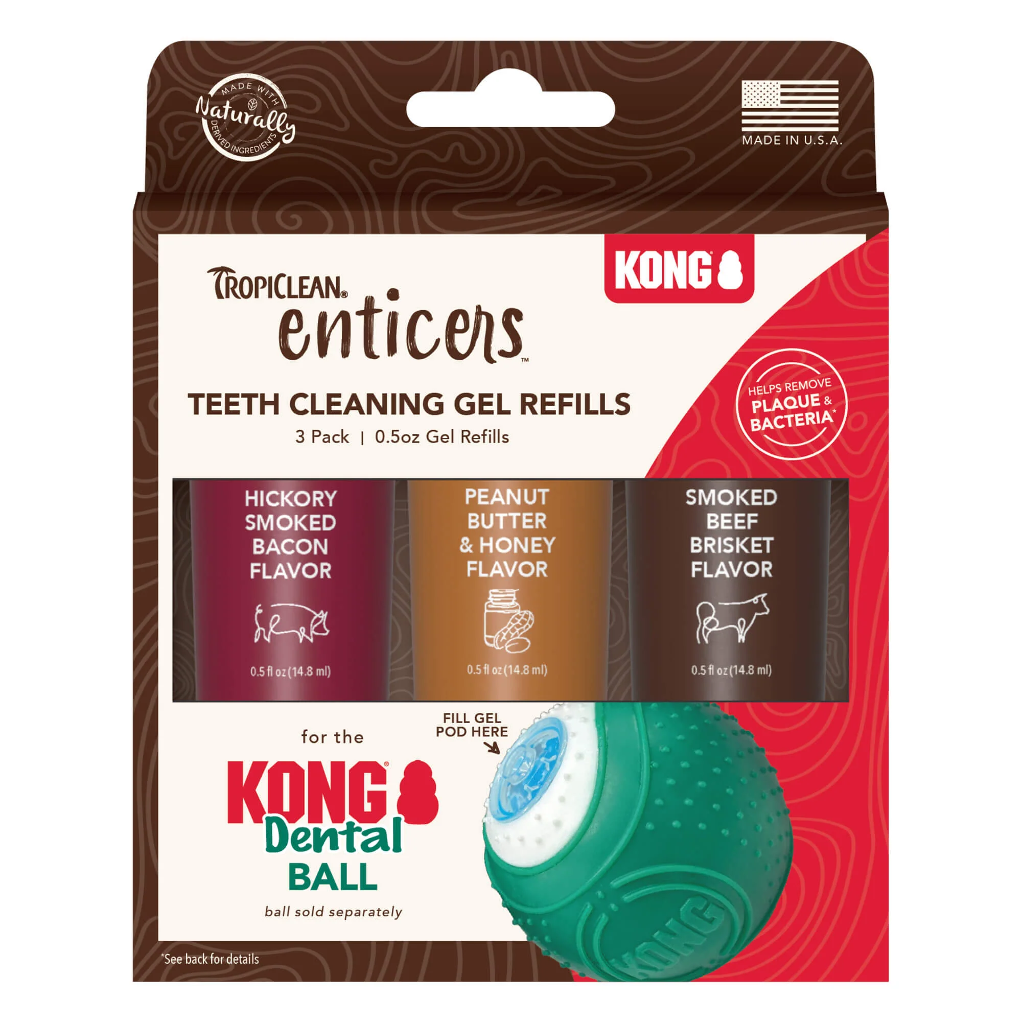 TropiClean Enticers Teeth Cleaning Gel Refills for Kong Dental Ball 3pk - Image 10